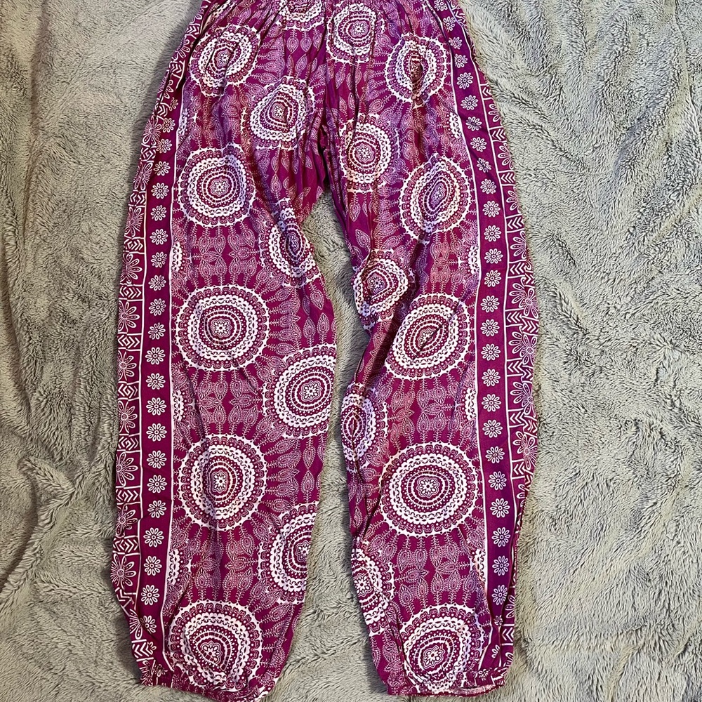 Lotus and Luna Purple Bohemian Patterned Harem Pants
